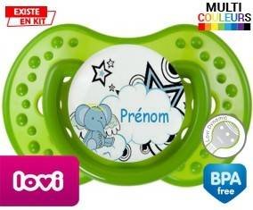 Eléphant style3 + prénom: Sucette LOVI Dynamic-su7.fr