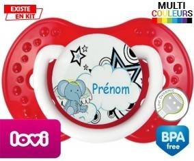 Eléphant style3 + prénom: Sucette LOVI Dynamic-su7.fr