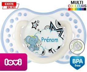 Eléphant style3 + prénom: Sucette LOVI Dynamic-su7.fr