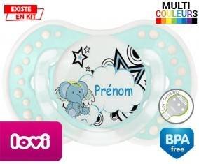 Eléphant style3 + prénom: Sucette LOVI Dynamic-su7.fr