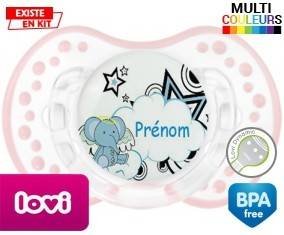 Eléphant style3 + prénom: Sucette LOVI Dynamic-su7.fr