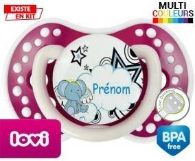 Eléphant style3 + prénom: Sucette LOVI Dynamic-su7.fr