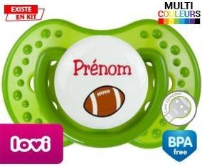 Ballon rugby style1 + prénom : Sucette LOVI Dynamic personnalisée