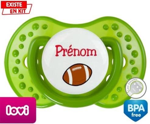 Ballon rugby style1 + prénom: Sucette LOVI Dynamic-su7.fr