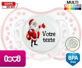 Père noël et sac + prénom: Sucette LOVI Dynamic-su7.fr