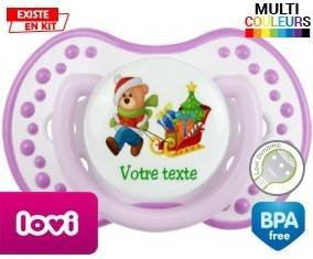 Ours noël traineau + prénom: Sucette LOVI Dynamic-su7.fr