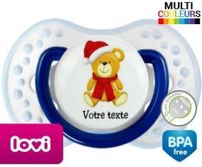 Ourson noël + prénom: Sucette LOVI Dynamic-su7.fr