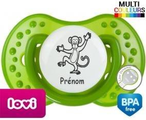 Singe + prénom : Sucette LOVI Dynamic personnalisée