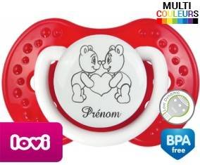 Ours gros cœur + prénom: Sucette LOVI Dynamic-su7.fr