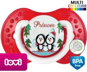 Pingouin de noël + prénom: Sucette LOVI Dynamic-su7.fr