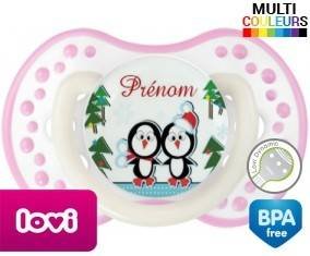 Pingouin de noël + prénom: Sucette LOVI Dynamic-su7.fr
