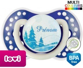 Sapin bleu + prénom: Sucette LOVI Dynamic-su7.fr
