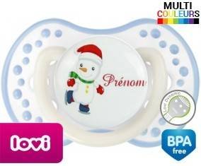 Bonhomme de neige patin glace + prénom: Sucette LOVI Dynamic-su7.fr