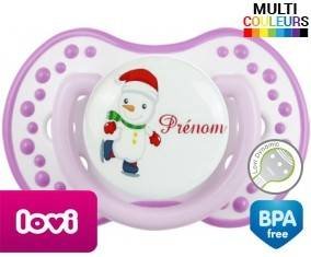 Bonhomme de neige patin glace + prénom: Sucette LOVI Dynamic-su7.fr