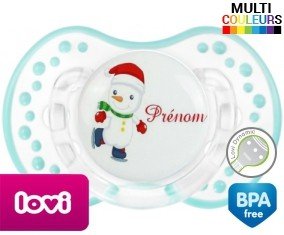 Bonhomme de neige patin glace + prénom: Sucette LOVI Dynamic-su7.fr
