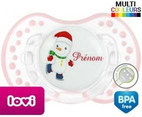 Bonhomme de neige patin glace + prénom: Sucette LOVI Dynamic-su7.fr