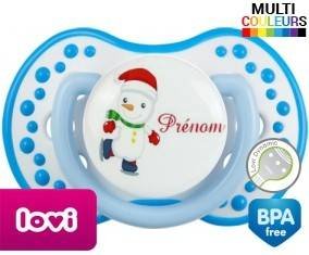 Bonhomme de neige patin glace + prénom: Sucette LOVI Dynamic-su7.fr