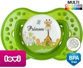 Tetine Girafe style2 + prénom embout LOVI Dynamic personnalisée