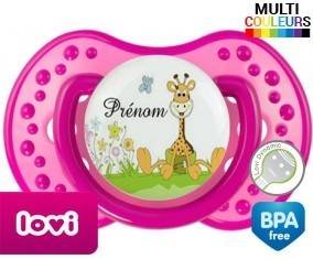 Girafe style2 + prénom: Sucette LOVI Dynamic-su7.fr