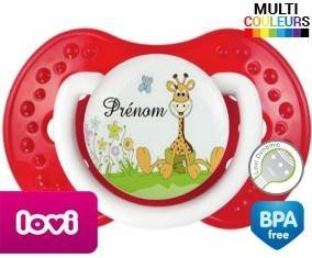 Girafe style2 + prénom: Sucette LOVI Dynamic-su7.fr