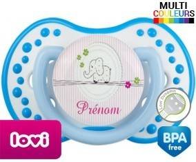 Eléphant rose style1 + prénom: Sucette LOVI Dynamic-su7.fr