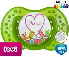 Funny oiseau + prénom : Sucette LOVI Dynamic personnalisée