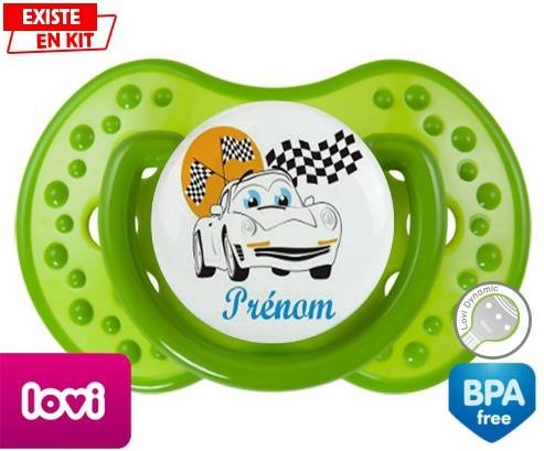 Voiture (garçon) + prénom: Sucette LOVI Dynamic-su7.fr