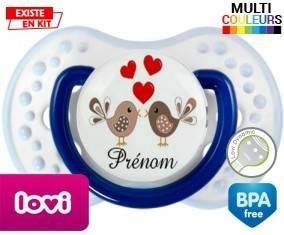 Oiseaux cœur + prénom: Sucette LOVI Dynamic-su7.fr