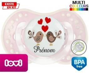 Oiseaux cœur + prénom: Sucette LOVI Dynamic-su7.fr