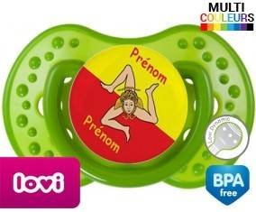 Drapeau sicile + prénom: Sucette LOVI Dynamic-su7.fr