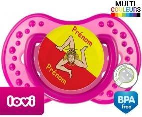 Drapeau sicile + prénom: Sucette LOVI Dynamic-su7.fr