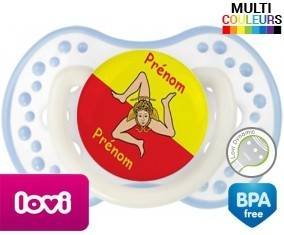 Drapeau sicile + prénom: Sucette LOVI Dynamic-su7.fr