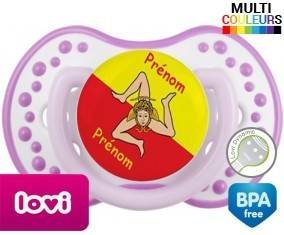 Drapeau sicile + prénom: Sucette LOVI Dynamic-su7.fr