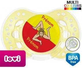 Drapeau sicile + prénom: Sucette LOVI Dynamic-su7.fr