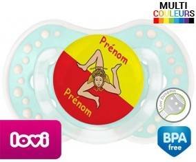 Drapeau sicile + prénom: Sucette LOVI Dynamic-su7.fr