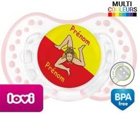 Drapeau sicile + prénom: Sucette LOVI Dynamic-su7.fr