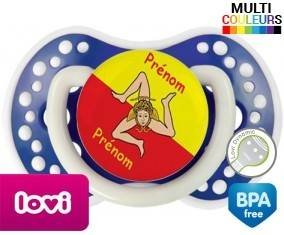 Drapeau sicile + prénom: Sucette LOVI Dynamic-su7.fr