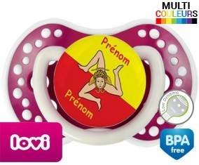 Drapeau sicile + prénom: Sucette LOVI Dynamic-su7.fr