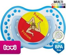 Drapeau sicile + prénom: Sucette LOVI Dynamic-su7.fr
