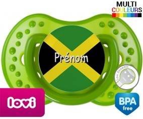Drapeau jamaïque + prénom : Sucette LOVI Dynamic personnalisée