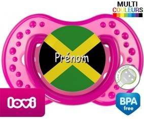 Drapeau jamaïque + prénom: Sucette LOVI Dynamic-su7.fr