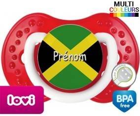 Drapeau jamaïque + prénom: Sucette LOVI Dynamic-su7.fr