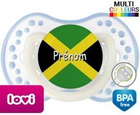 Drapeau jamaïque + prénom: Sucette LOVI Dynamic-su7.fr