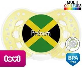 Drapeau jamaïque + prénom: Sucette LOVI Dynamic-su7.fr