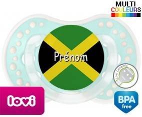 Drapeau jamaïque + prénom: Sucette LOVI Dynamic-su7.fr