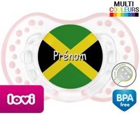 Drapeau jamaïque + prénom: Sucette LOVI Dynamic-su7.fr