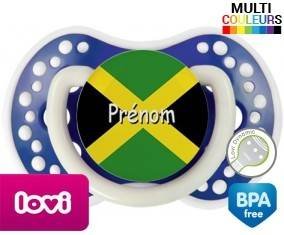 Drapeau jamaïque + prénom: Sucette LOVI Dynamic-su7.fr