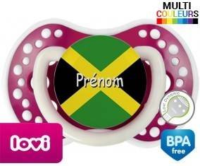 Drapeau jamaïque + prénom: Sucette LOVI Dynamic-su7.fr