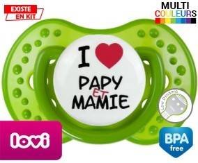 I love papy et mamie : Tétine LOVI Dynamic personnalisée