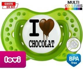 Tetine I love chocolat style2 embout LOVI Dynamic personnalisée